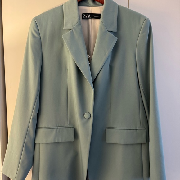 Zara Women's Light Blue Blazer - Picture 1 of 3